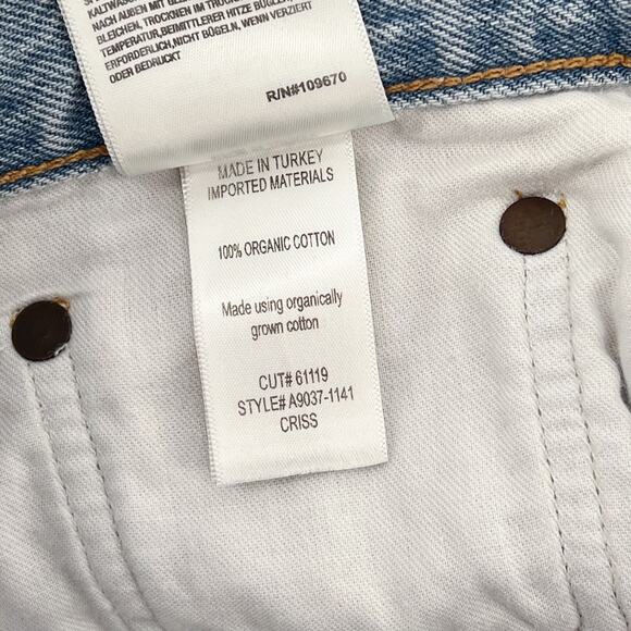 AGOLDE Criss Cross Straight Jeans Dimension Light Wash Raw Hem Size 32 - Picture 5 of 7